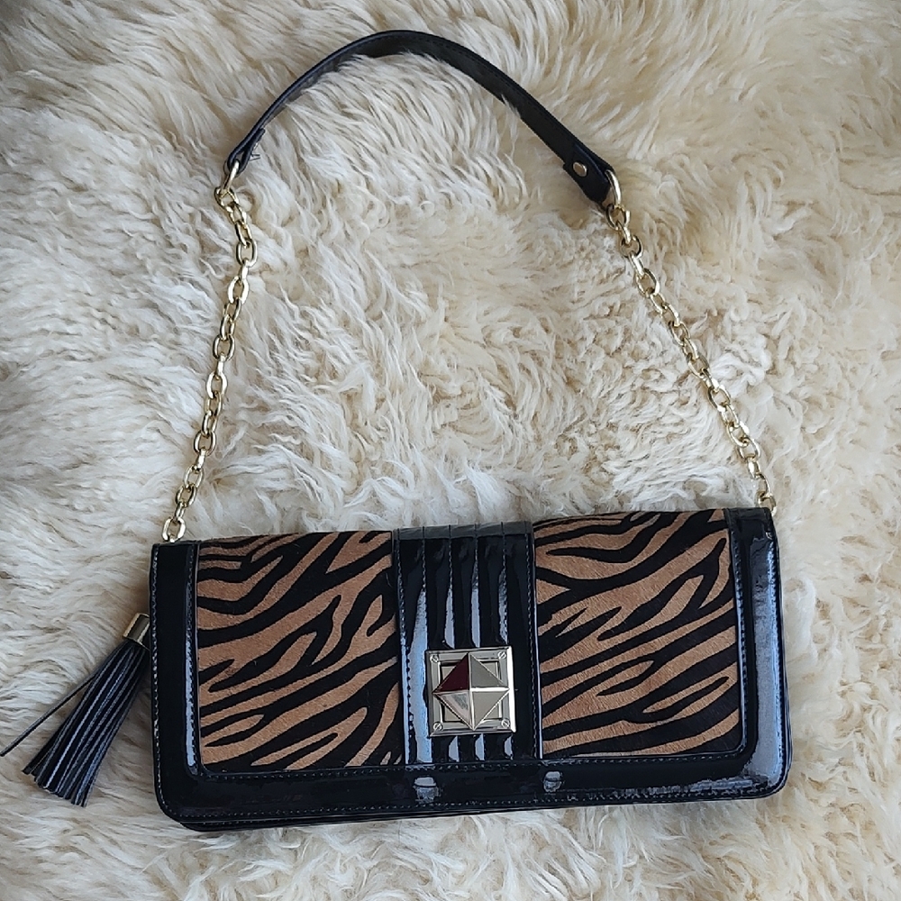 Black and Brown Designer Clutch Bag